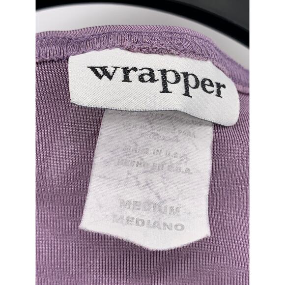 WRAPPER Women's Vintage Mauve 3/4 Sleeve Shawl Layered Scoop-Neck Top SZ M - Picture 8 of 11